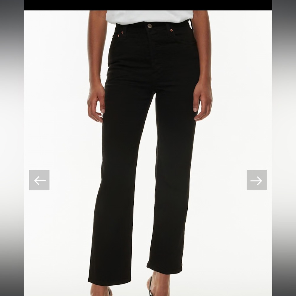 Denim Forum Aritzia Arlo Hi-Rise Straight Leg Black Jean